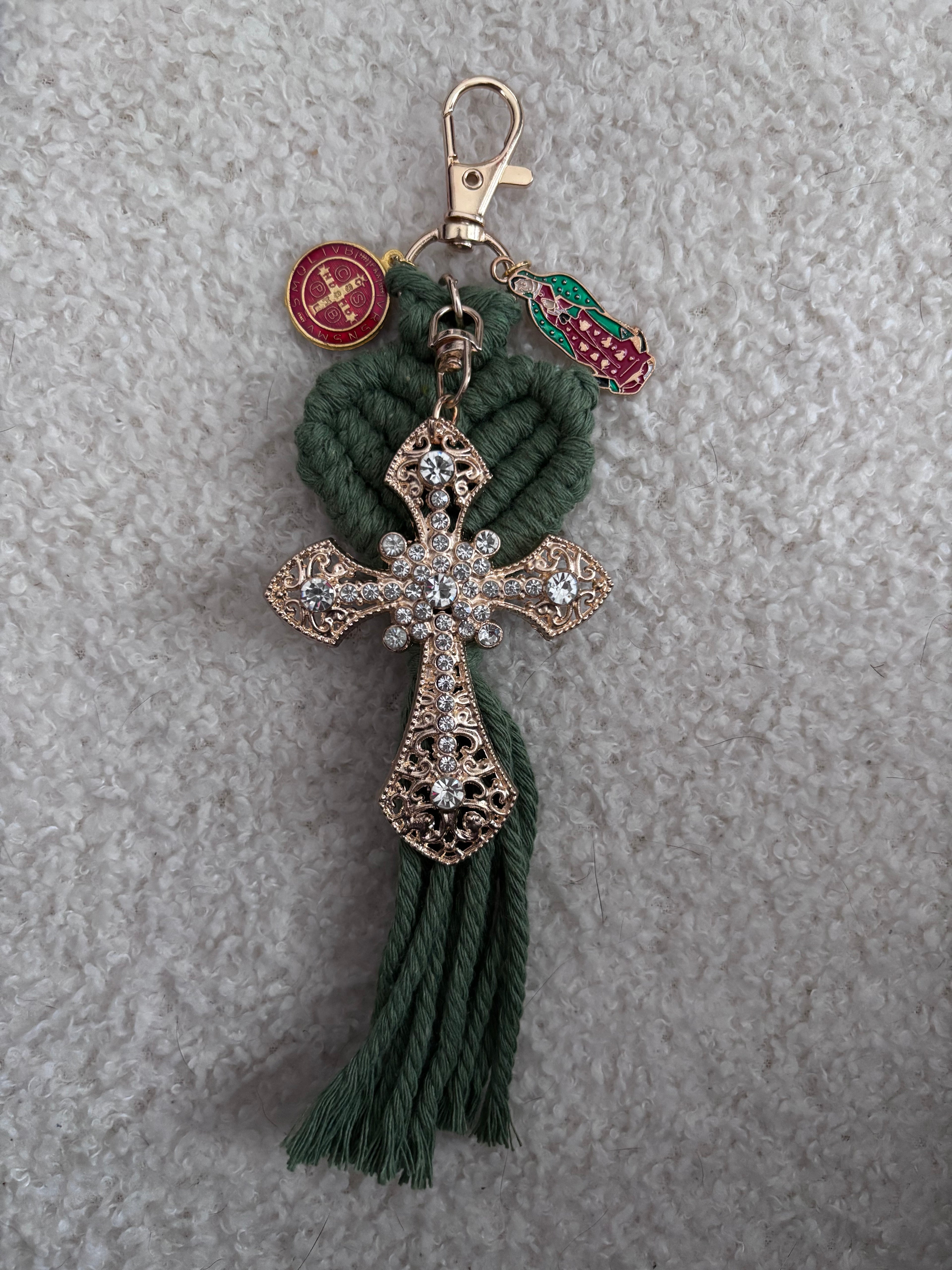 Porte clé / Grigri de Sac Grosse Croix Religieuse